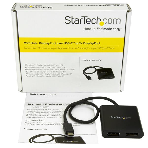 StarTech.com USB-C to Dual DisplayPort 1.2 Adapter, USB Type-C Multi-Monitor MST Hub, Dual 4K – image 7