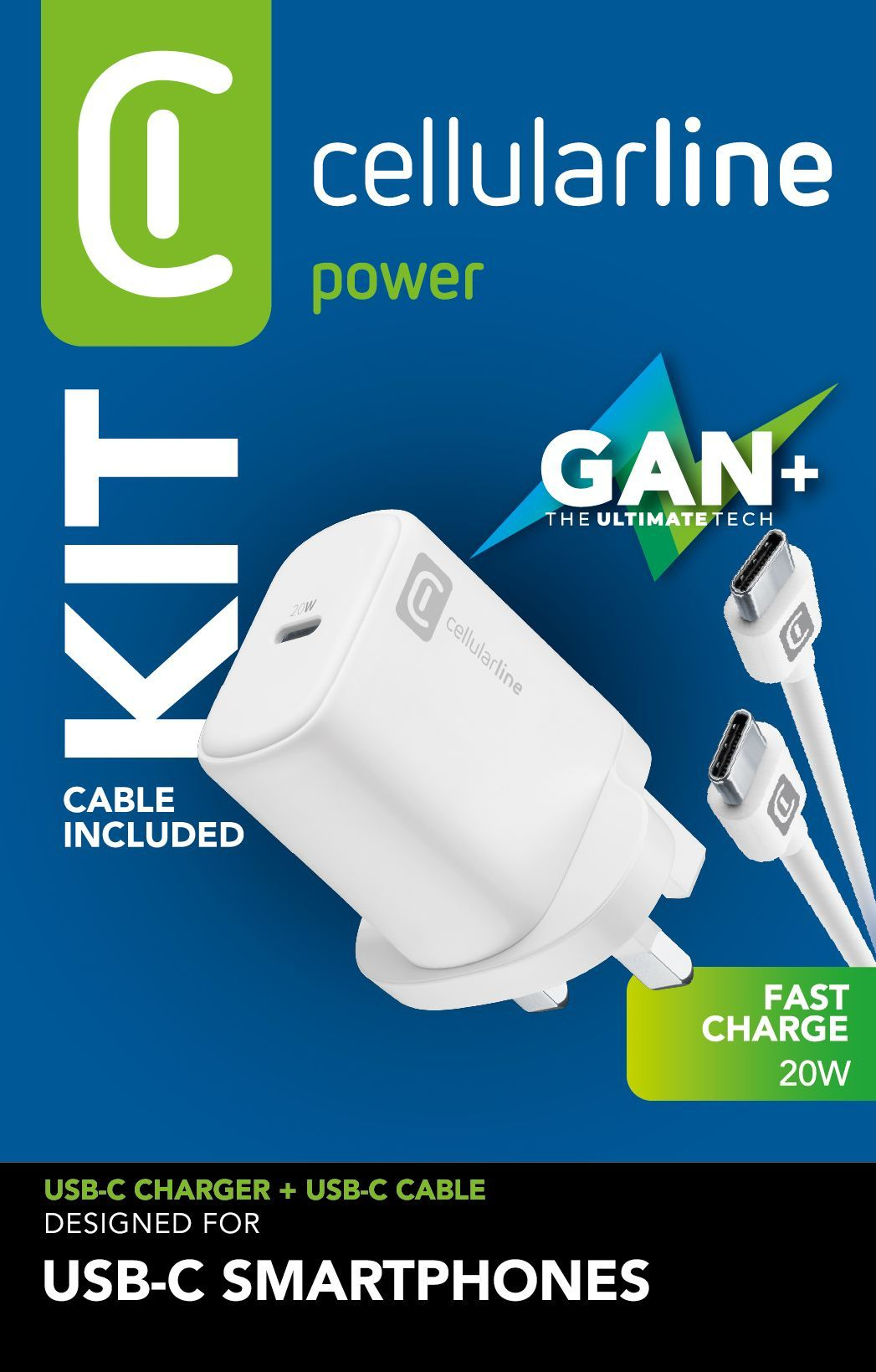 Cellularline 20W wall charger kit UK plug – image 2