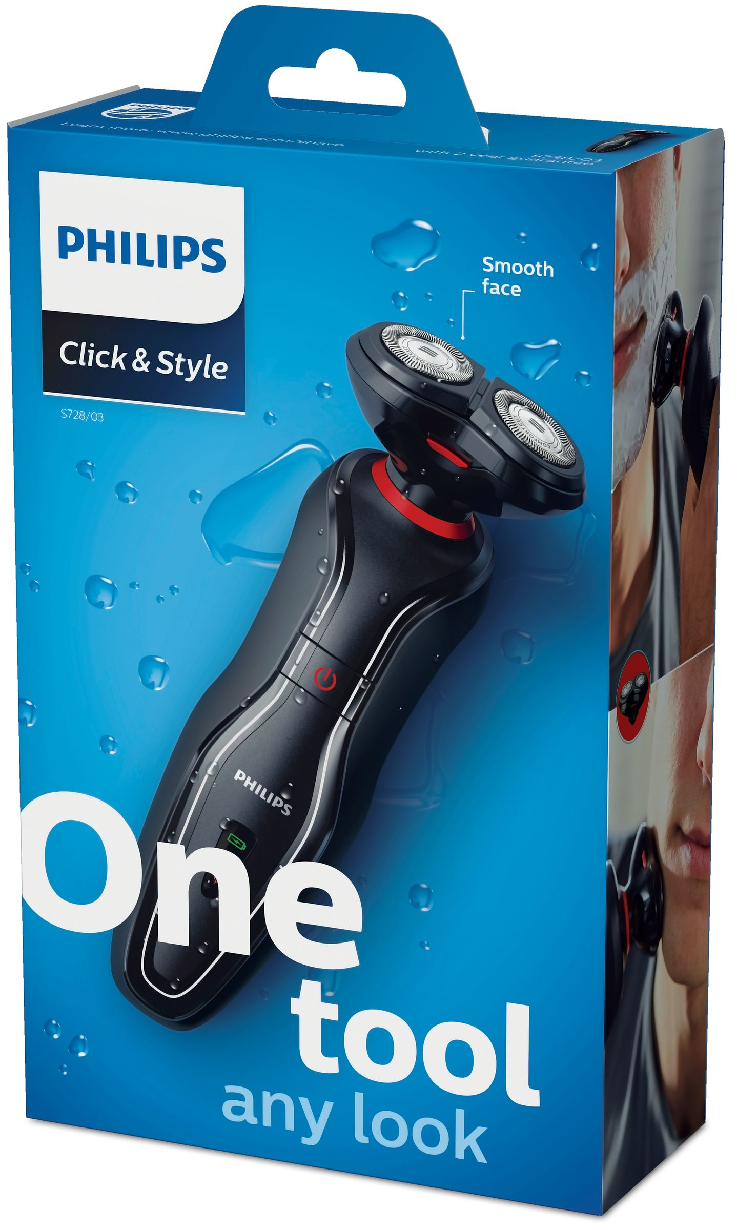 Philips Click & Style S728/03 men's shaver Rotation shaver Black, Red – image 2