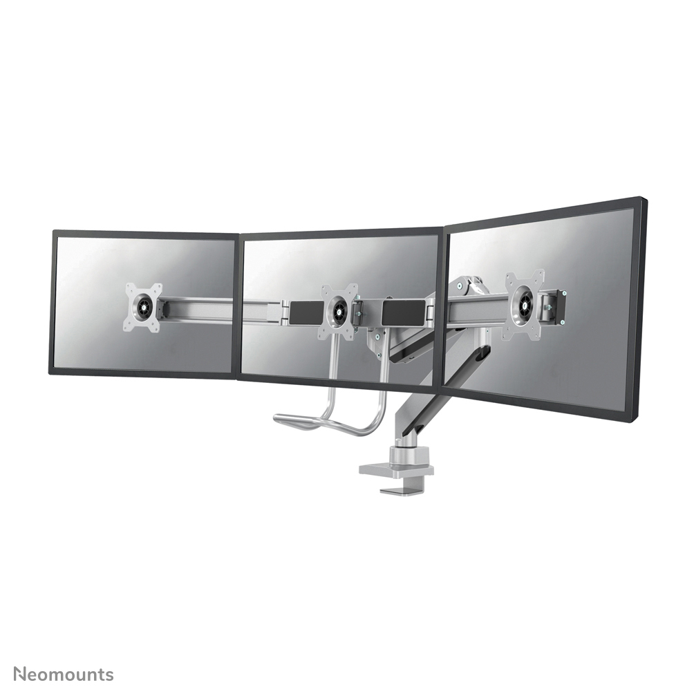 Neomounts NM-D775DX3 - Mounting kit - full-motion - for 3 LCD displays - silver - screen size: 17"-24" - clamp mountable, grommet, desk-mountable