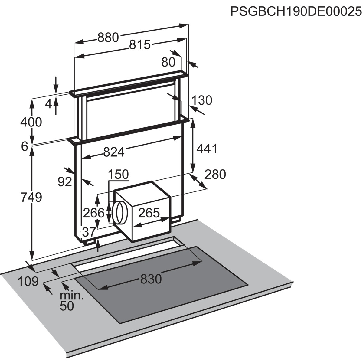 AEG DDE5960B Downdraft Black 470 m³/h – image 8