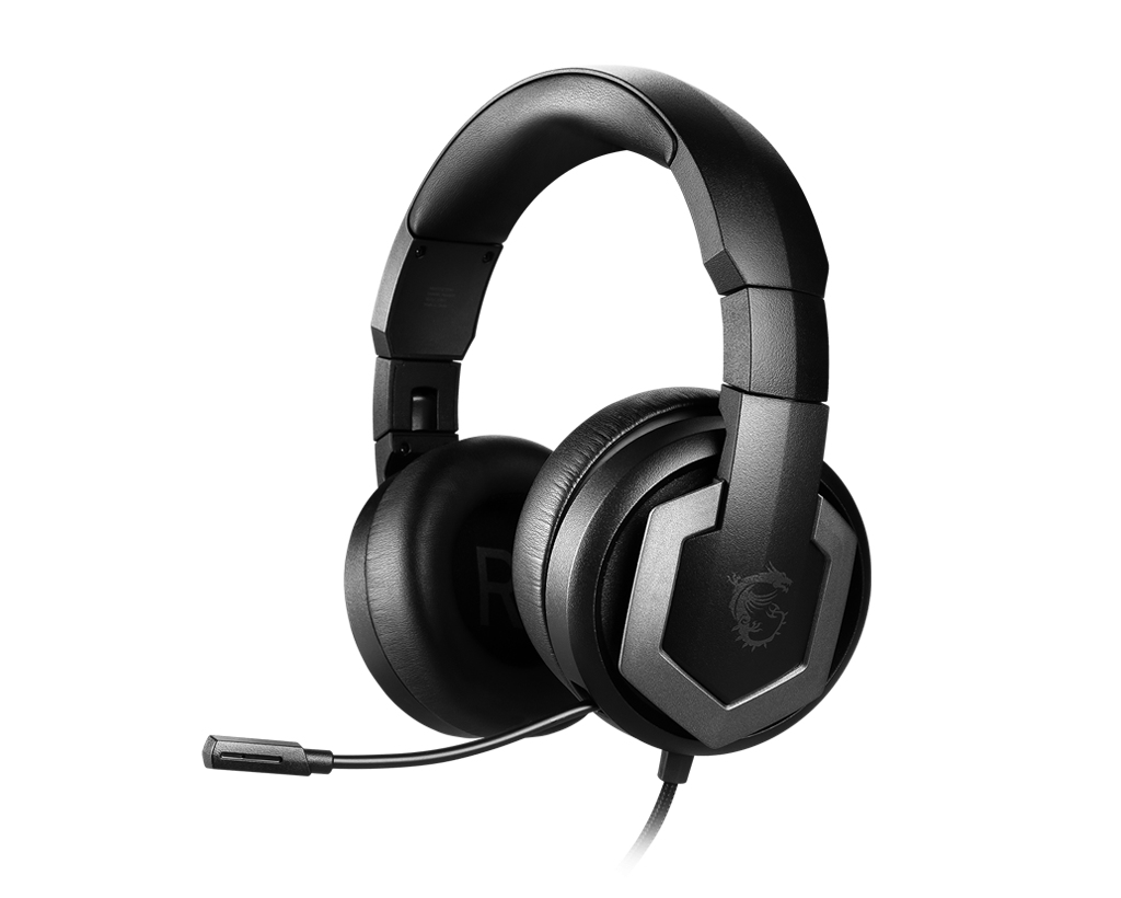 MSI IMMERSE GH61 Hi-RES 7.1 Virtual Surround Sound Gaming Headset 'Black with Silver Dragon Logo, Speakers installed by ONKYO, USB and – image 2