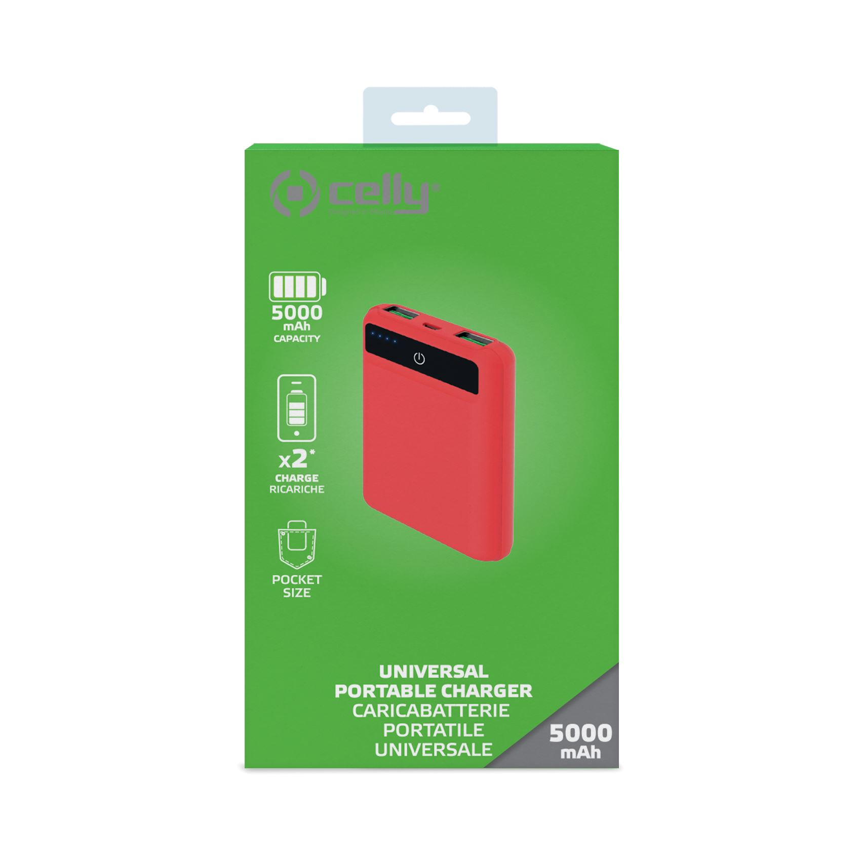 Celly PBPOCKET5000RD power bank Lithium Polymer (LiPo) – image 4