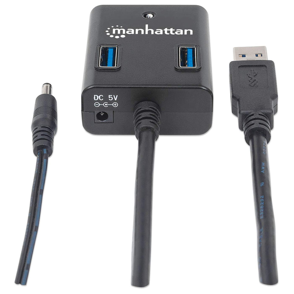 Manhattan USB-A 4-Port Hub, 4x USB-A Ports, 5 Gbps (USB 3.2 Gen1 aka USB 3.0), AC or Bus Power, Fast charge up to 0.9A per port with inc power adapter, SuperSpe – image 5