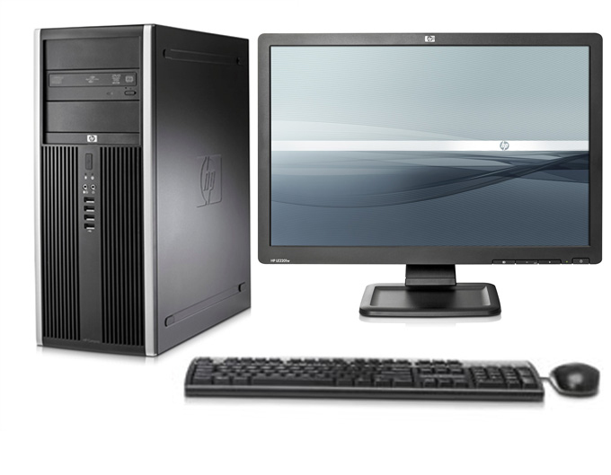 HP 8000 Elite MT + LE2201w – image 1