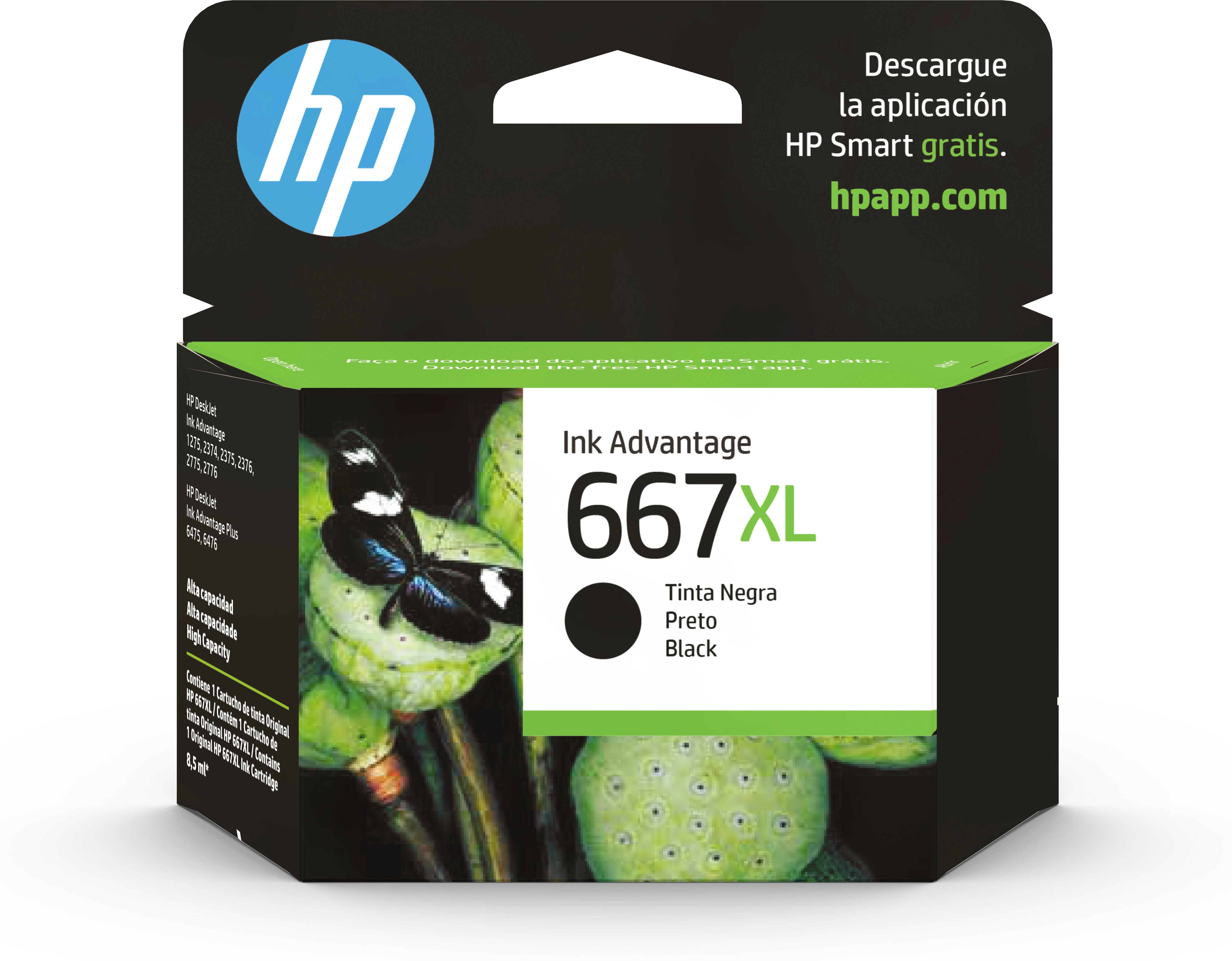 Cartucho De Tinta Hp 667Xl Negro Original (3Ym81Al) - 3YM81AL