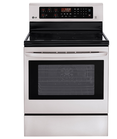 LG LRE6383ST cooker Freestanding cooker Electric Black, Stainless steel – image 1