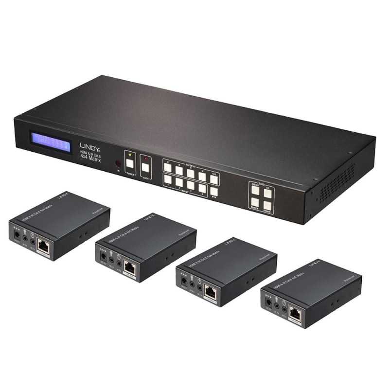 Lindy 38143 AV extender AV transmitter & receiver Black