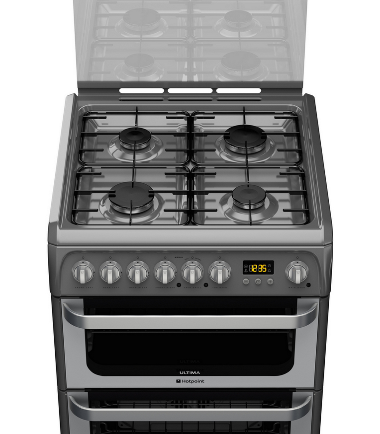 Hotpoint HUD61GS cooker Freestanding cooker Electric Gas Graphite – image 2