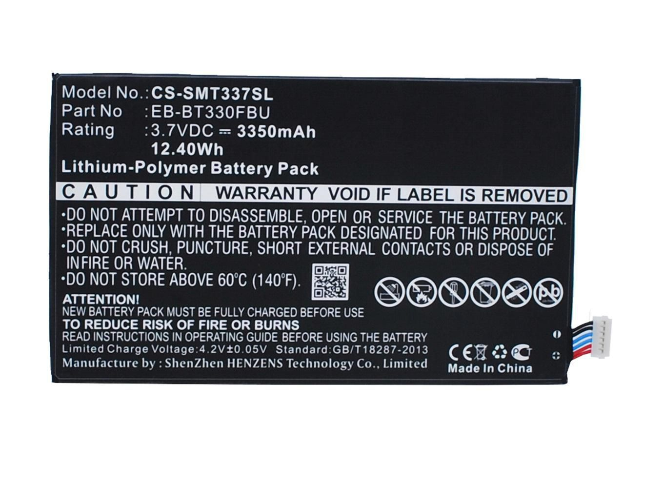 بطارية CoreParts MBXTAB-BA096 لتابلت سامسونج - 3350 مللي أمبير، 12.4 واط/ساعة، 3.7 فولت ليثيوم أيون، أسود