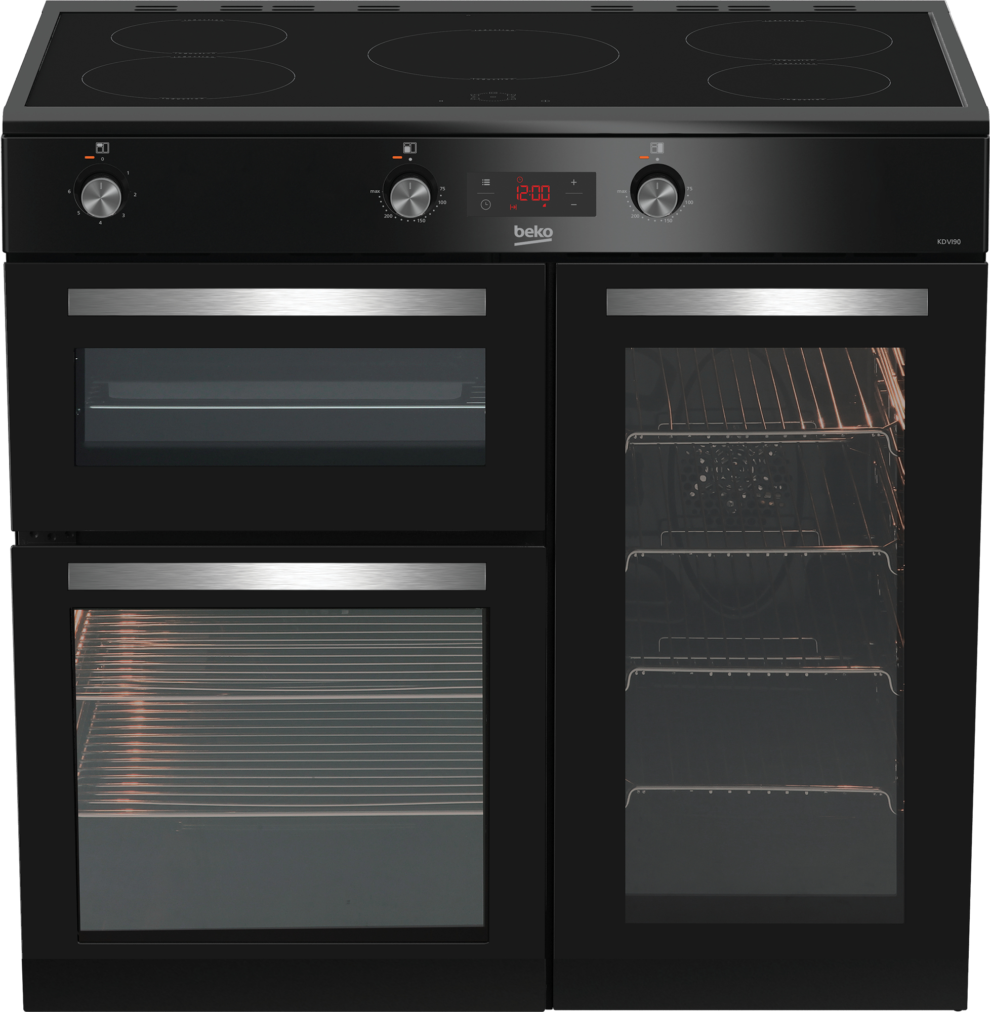 Beko KDVI90K 90cm Double Oven Range Cooker with 5 Zone Induction Hob – image 1
