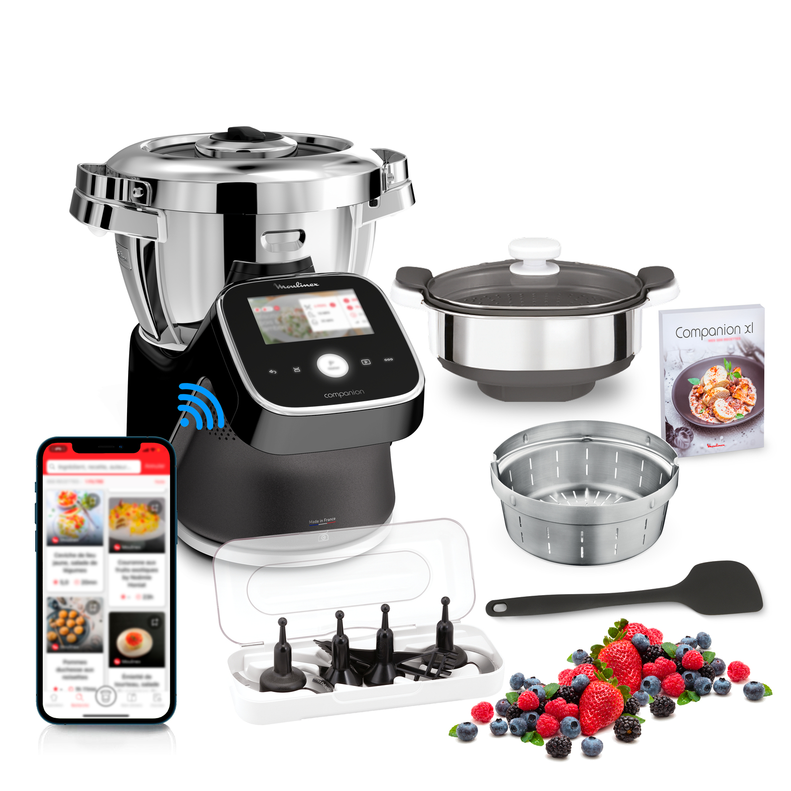 Moulinex I-Companion Touch Pro HF93F810 cooking food processor Black, Stainless steel