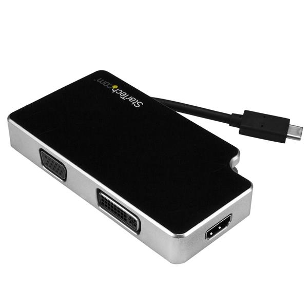 StarTech.com Travel A/V Adapter: 3-in-1 USB-C to VGA, DVI or HDMI - 4K – image 1