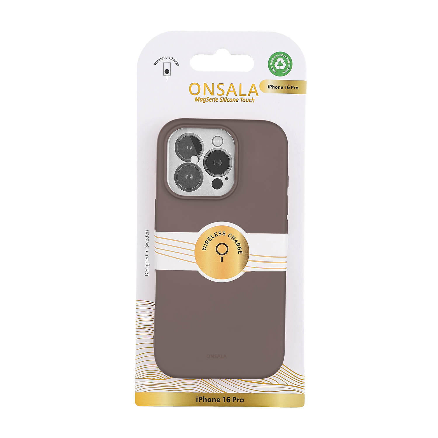 Onsala Phone Case with Silicone Feel Chocolate - iPhone 16 Pro – image 2