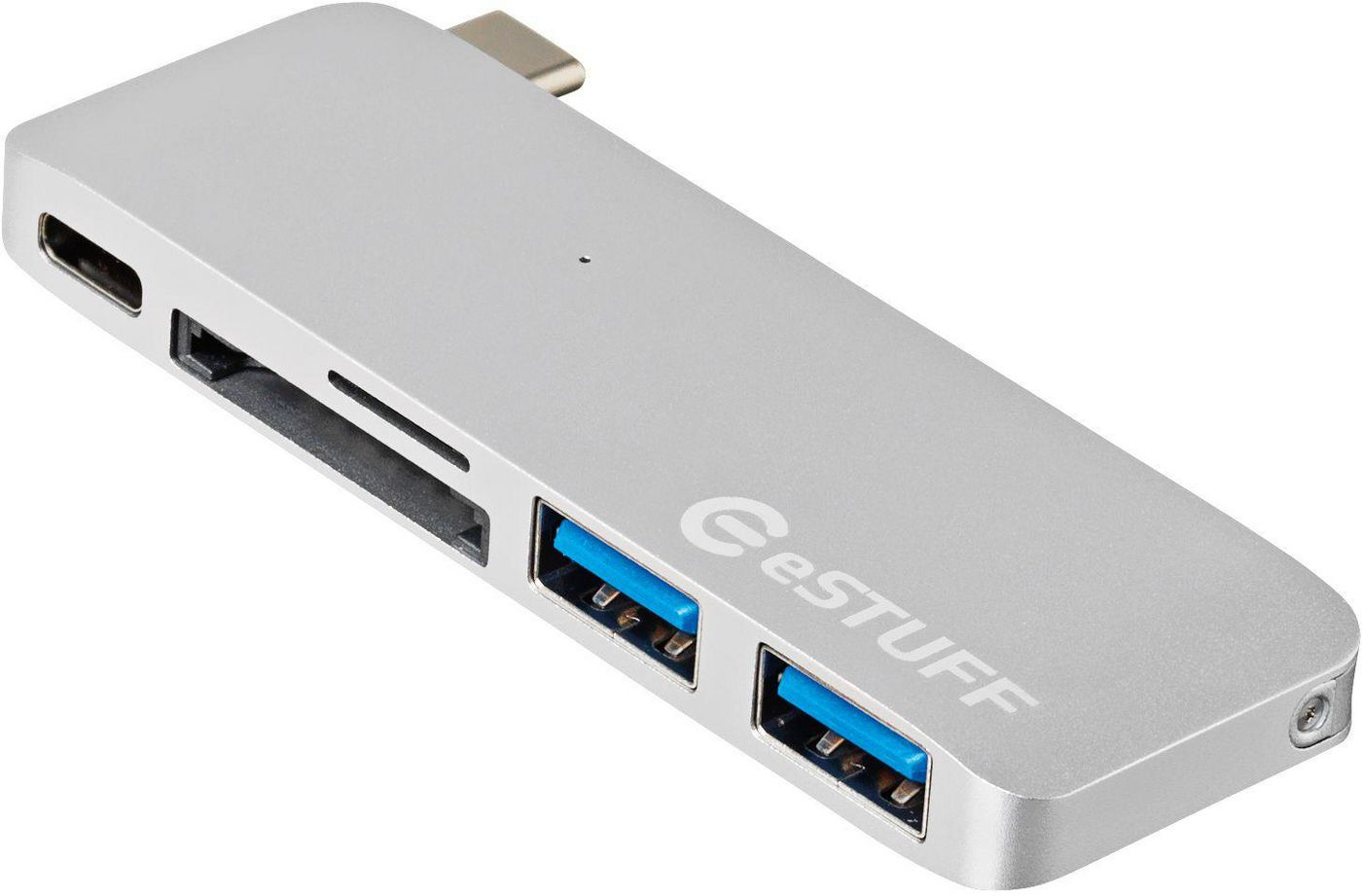 eSTUFF ES84121-SILVER laptop dock/port replicator USB 3.2 Gen 1 (3.1 Gen 1) Type-C – image 1