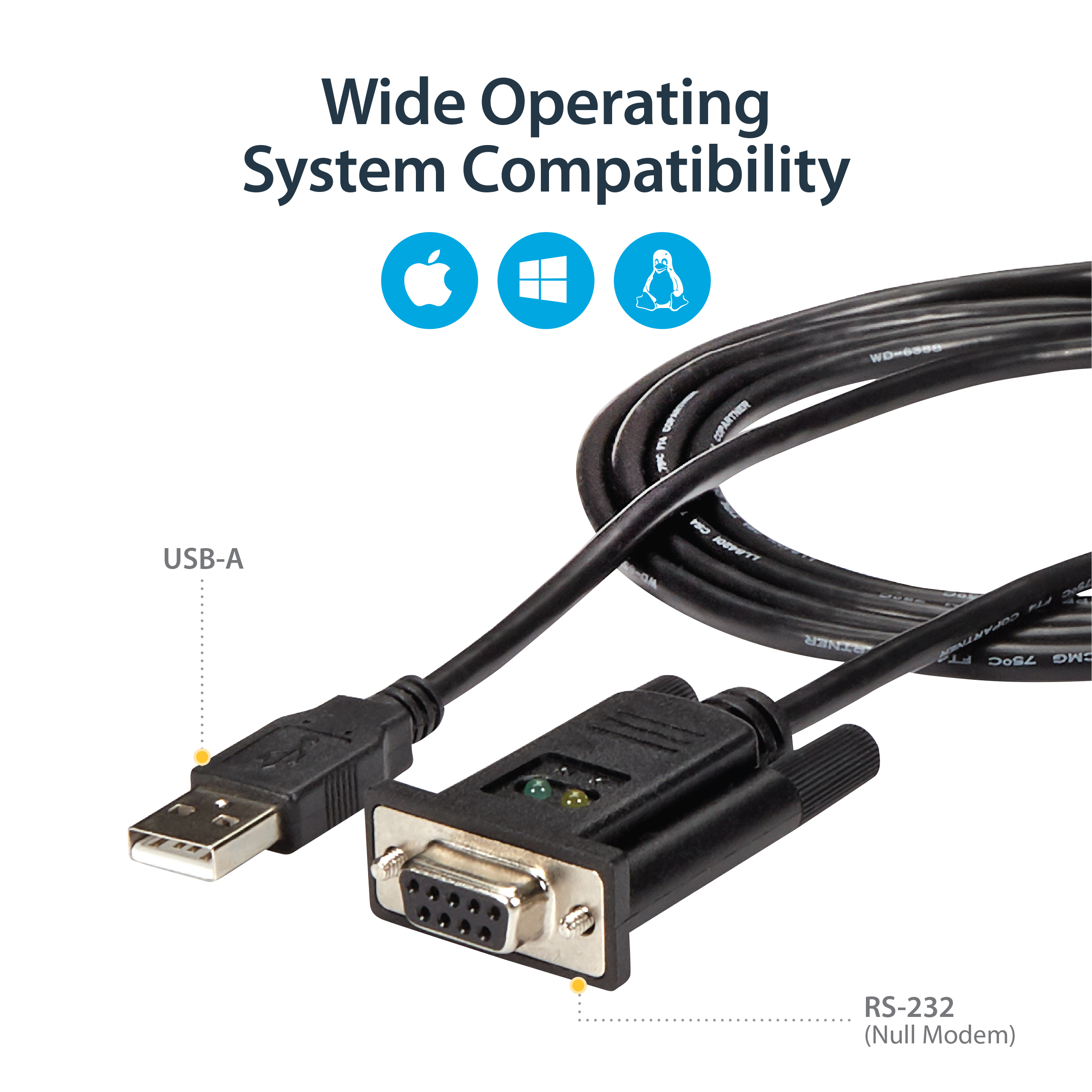 صورة محول USB إلى RS232 StarTech.com ICUSB232FTN مع شريحة FTDI، أسود، 1.7 متر