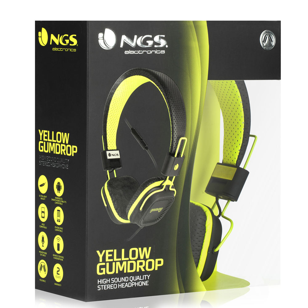 NGS ELEC-HEADP-0060 headphones/headset Wired Head-band Calls/Music Black, Yellow – image 7