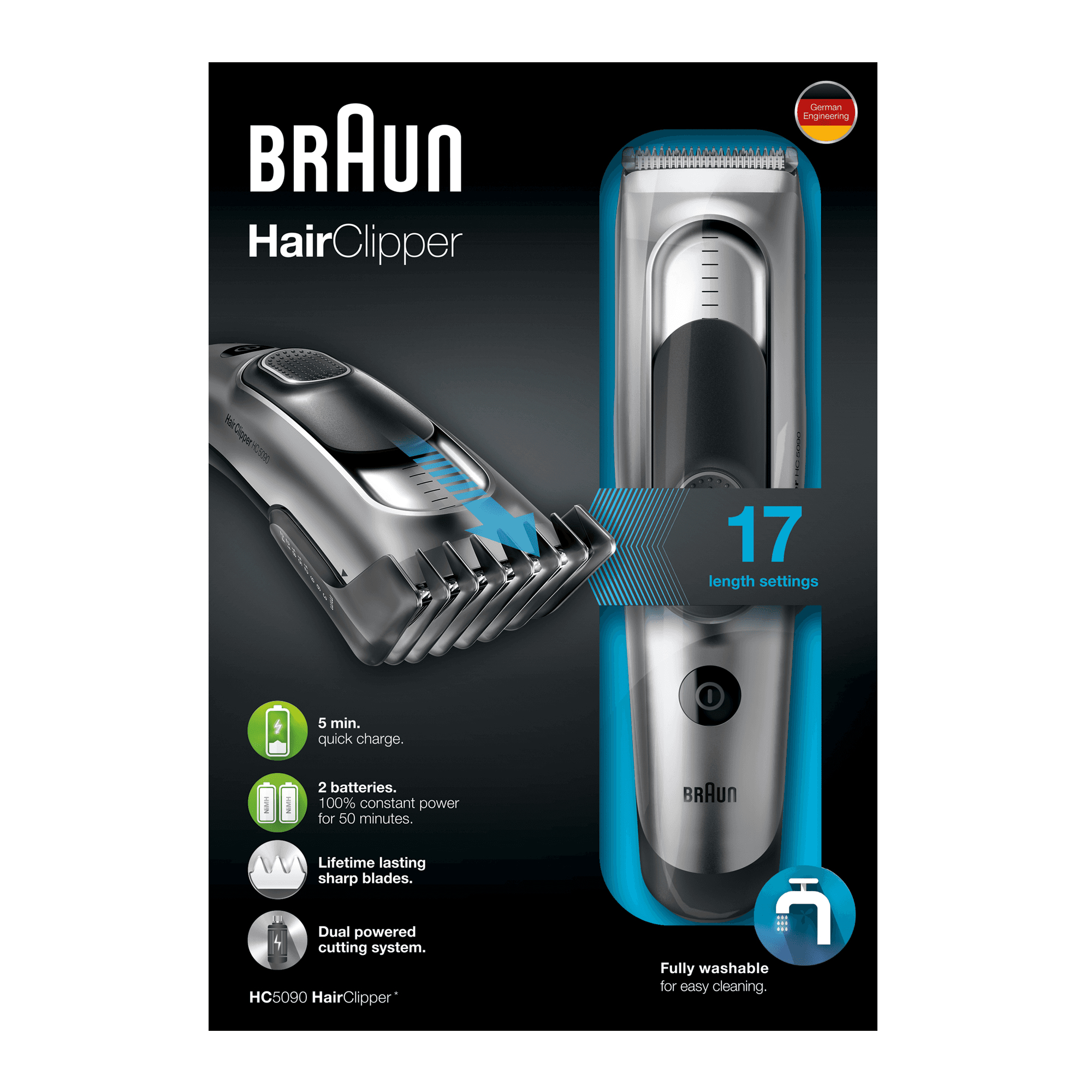 Braun 81519176 hair trimmers/clipper Black, Stainless steel 17 Nickel-Metal Hydride (NiMH) – image 2