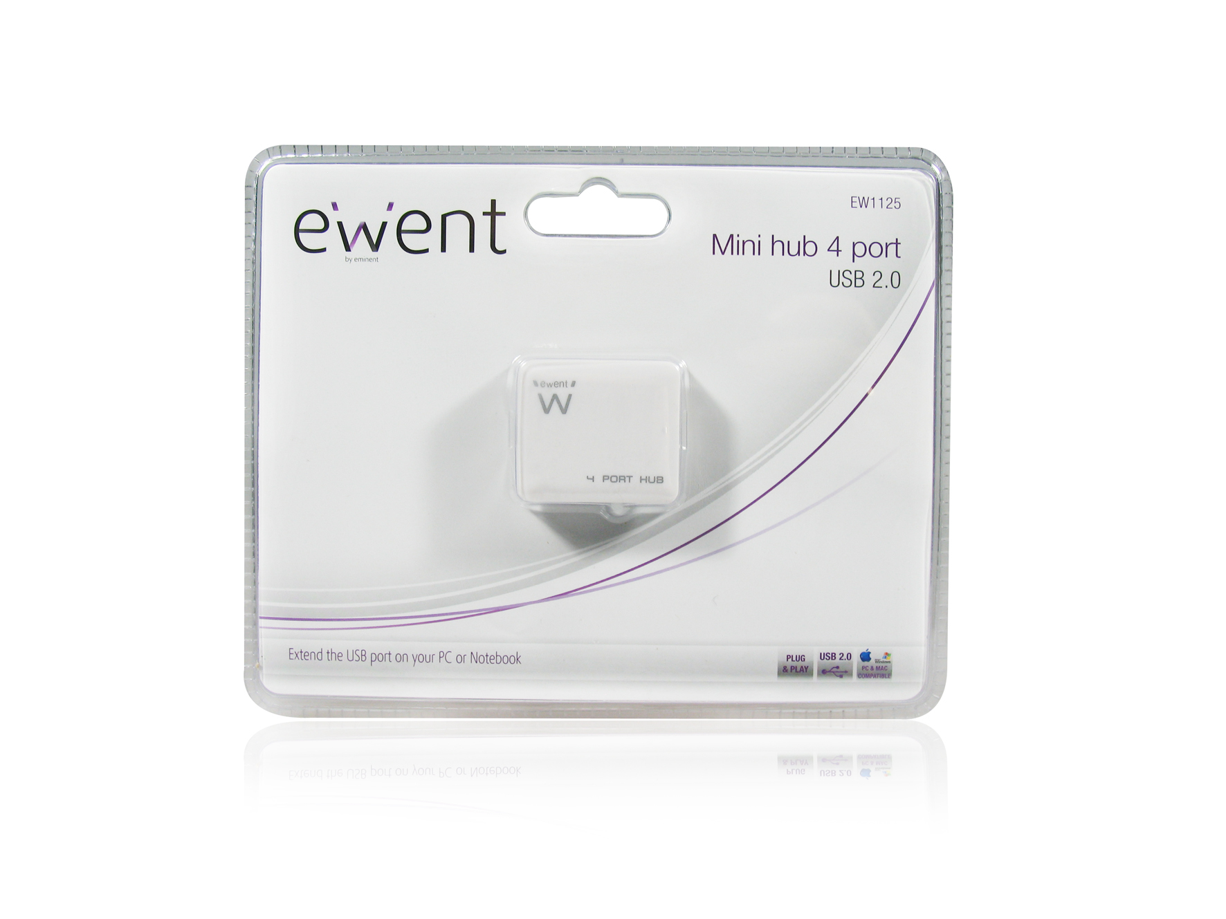 Ewent EW1125 interface hub 480 Mbit/s White – image 3