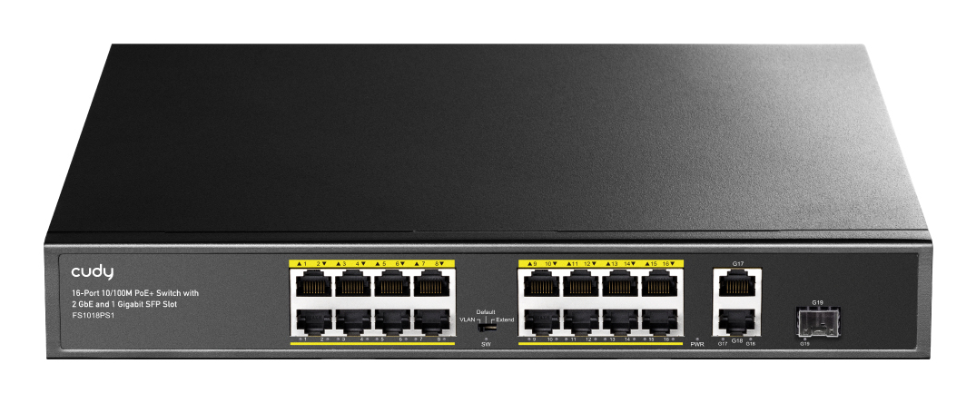 Cudy FS1018PS1 network switch Fast Ethernet (10/100) Power over Ethernet (PoE) Grey