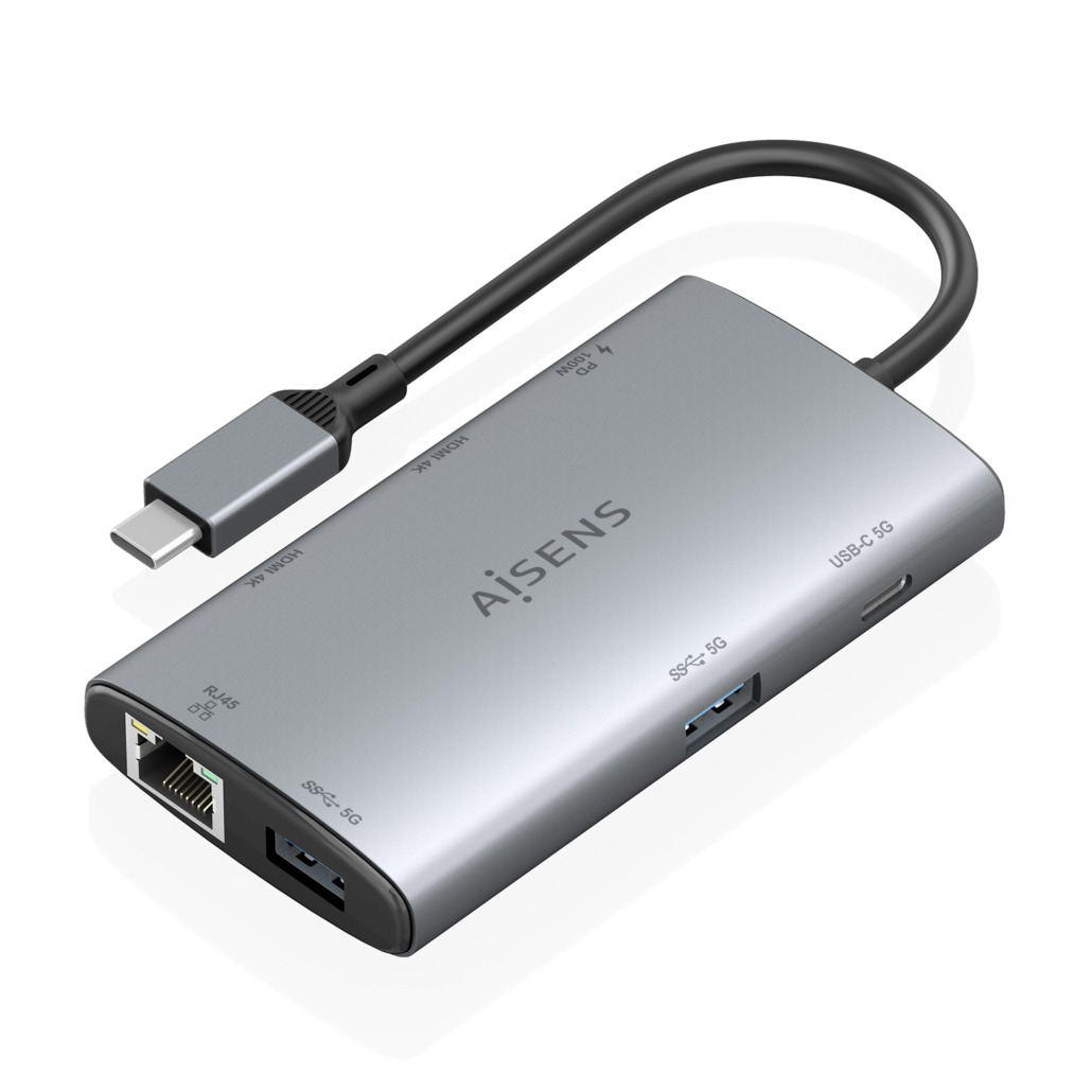 AISENS ASUC-7P049-GR laptop dock/port replicator Wired USB 3.2 Gen 1 (3.1 Gen 1) Type-C Grey – image 1