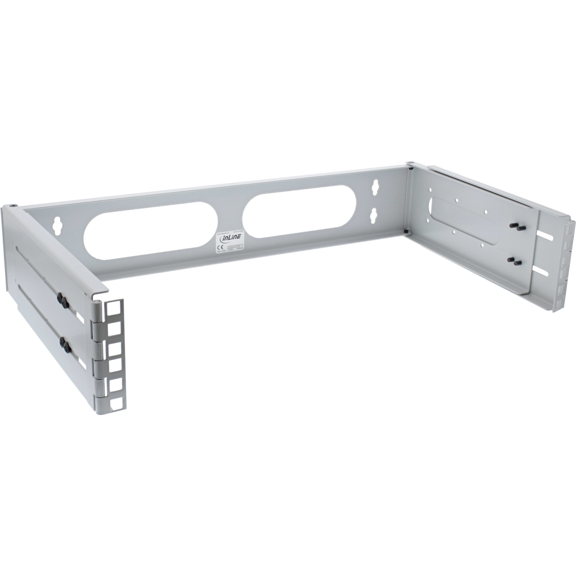 InLine 19" foldable rack, 2U, 24-40cm depth, grey – image 1