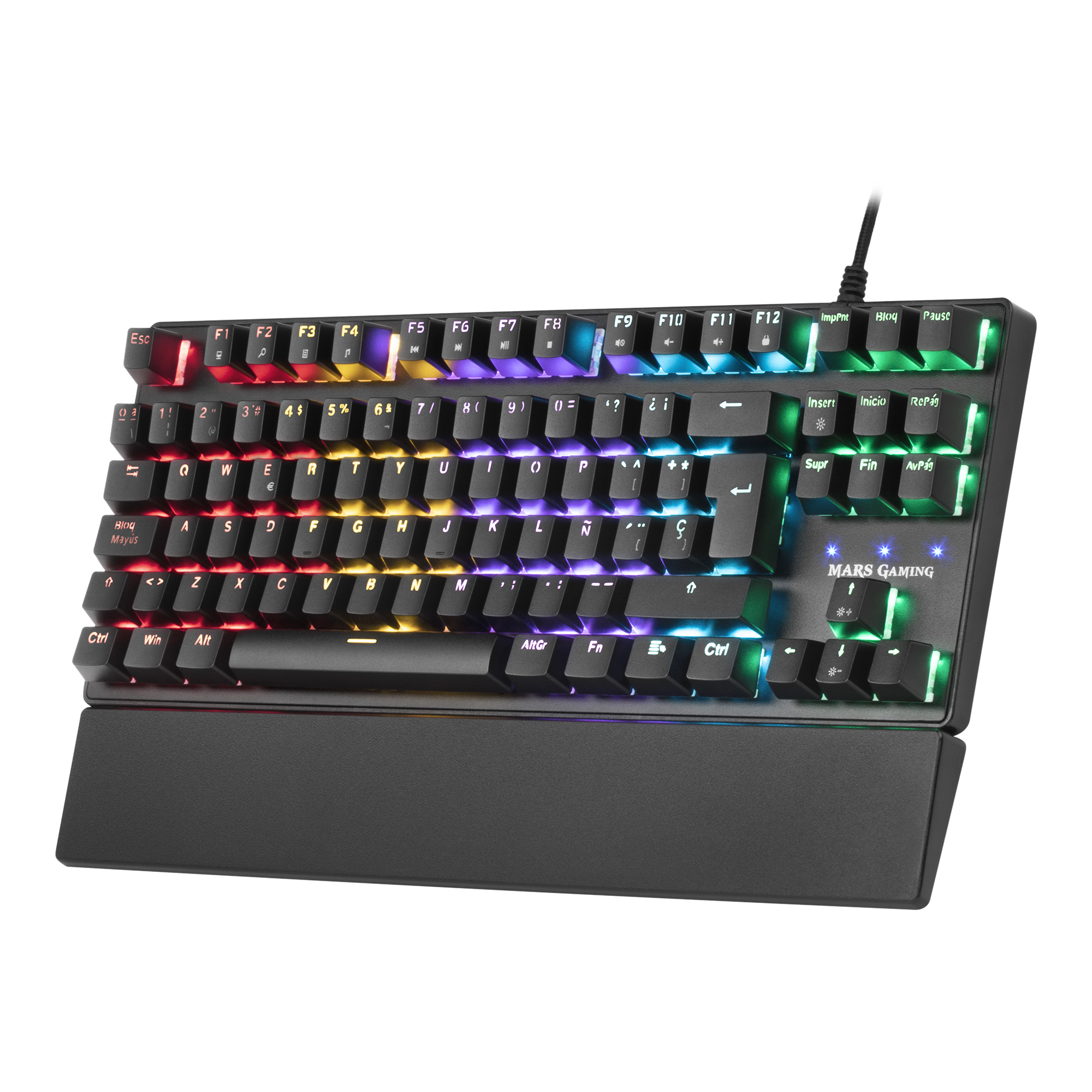 Mars Gaming MKXTKLBES Ultra-compact Mechanical Keyboard TKL RGB Wrist rest Switch OUTEMU SQ Blue Spanish Language – image 3