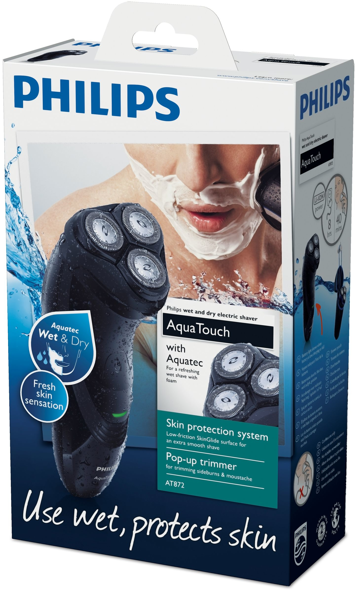Philips AquaTouch AT872/16 men's shaver Trimmer Black – image 2
