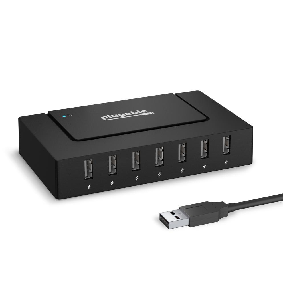 Plugable Technologies USB2-HUB7BC interface hub USB 2.0 480 Mbit/s Black