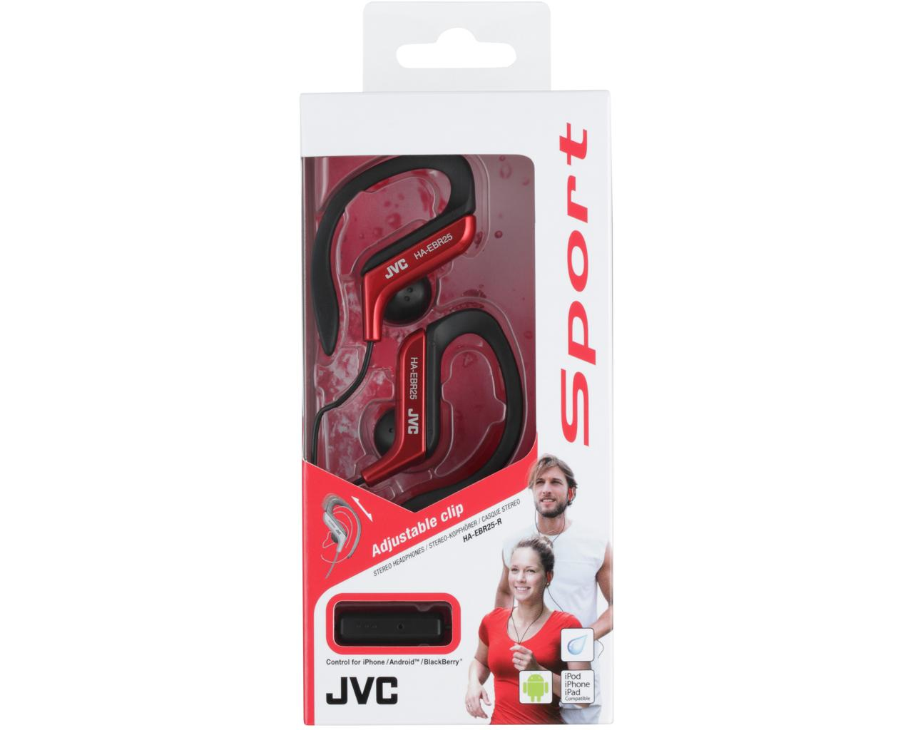 JVC HA-EBR25-R-E Ear clip headphones for sport with remote & mic – image 2