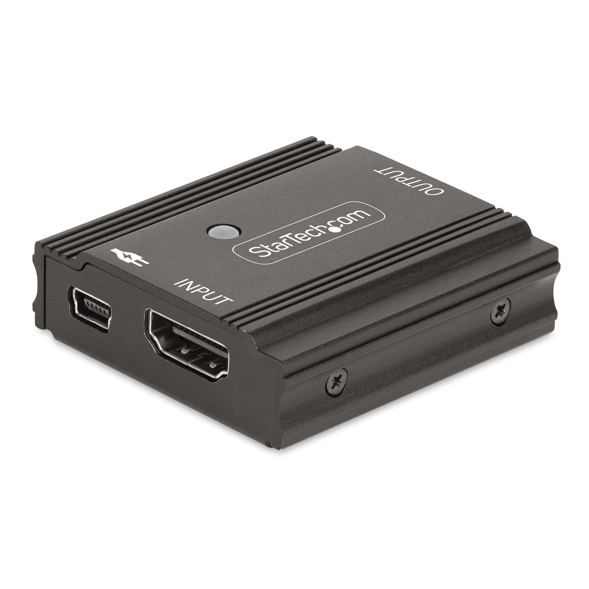 StarTech.com 33ft (10m) 8K 60Hz HDMI Signal Booster, Active HDMI 2.1 Inline Repeater and Video Signal Amplifier up to 8K 60Hz/4K 144Hz, Compact HDMI Cable Extender - HDMI Signal Extension (33FT-8K-HDMI-BOOSTER) - Video/audio extender - transmitter - HDMI - 2 ports - up to 10 m - TAA Compliant