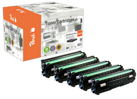 Peach PT848 toner cartridge 5 pc(s) Compatible Black, Cyan, Magenta, Yellow
