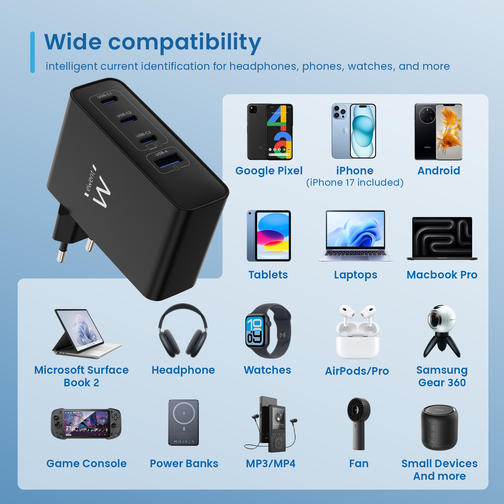 Ewent EW1336 mobile device charger Universal Black AC Fast charging Indoor – image 7