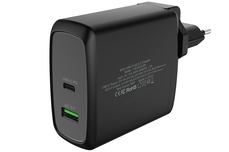 itek ITSCWUC60 mobile device charger Universal Black AC Fast charging Indoor – image 2