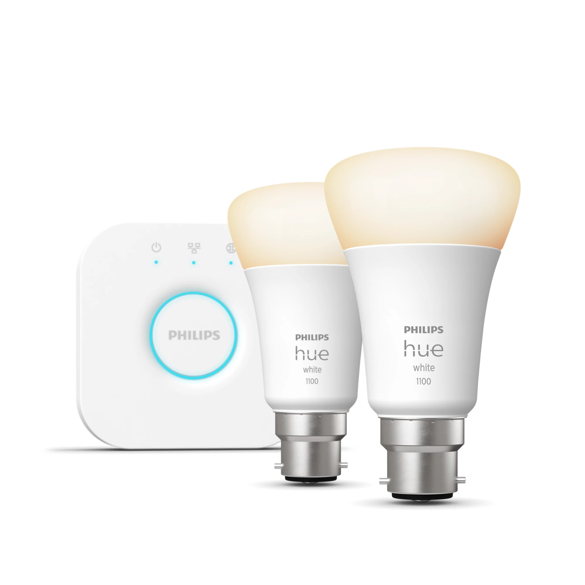 Philips by Signify Philips Hue White Starter kit: 2 B22 smart bulbs (1100)