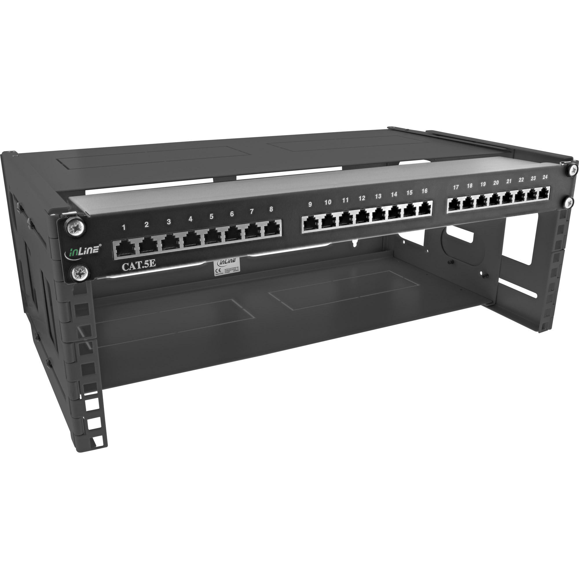 InLine 19" foldable rack, 4U, 24-40cm depth, with cover, black – image 2