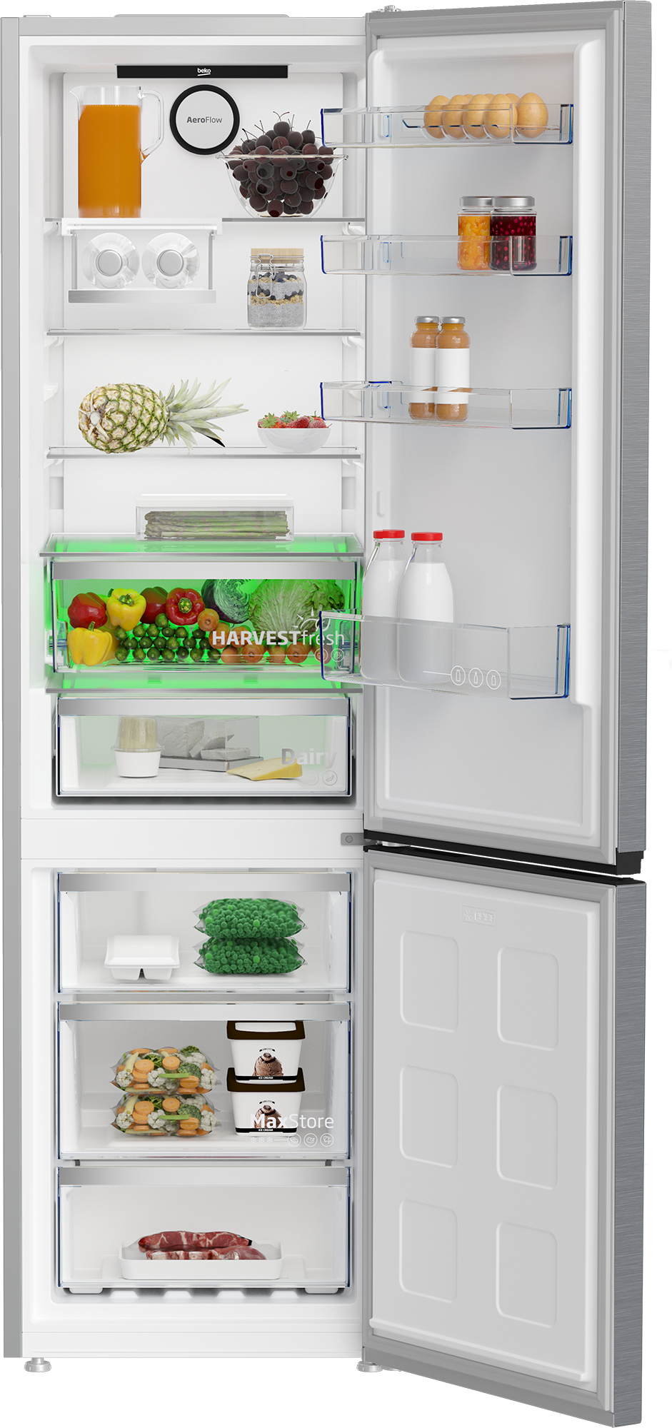Beko CNG7603VPX Freestanding AeroFlowTM Fridge Freezer with HarvestFreshTM – image 4