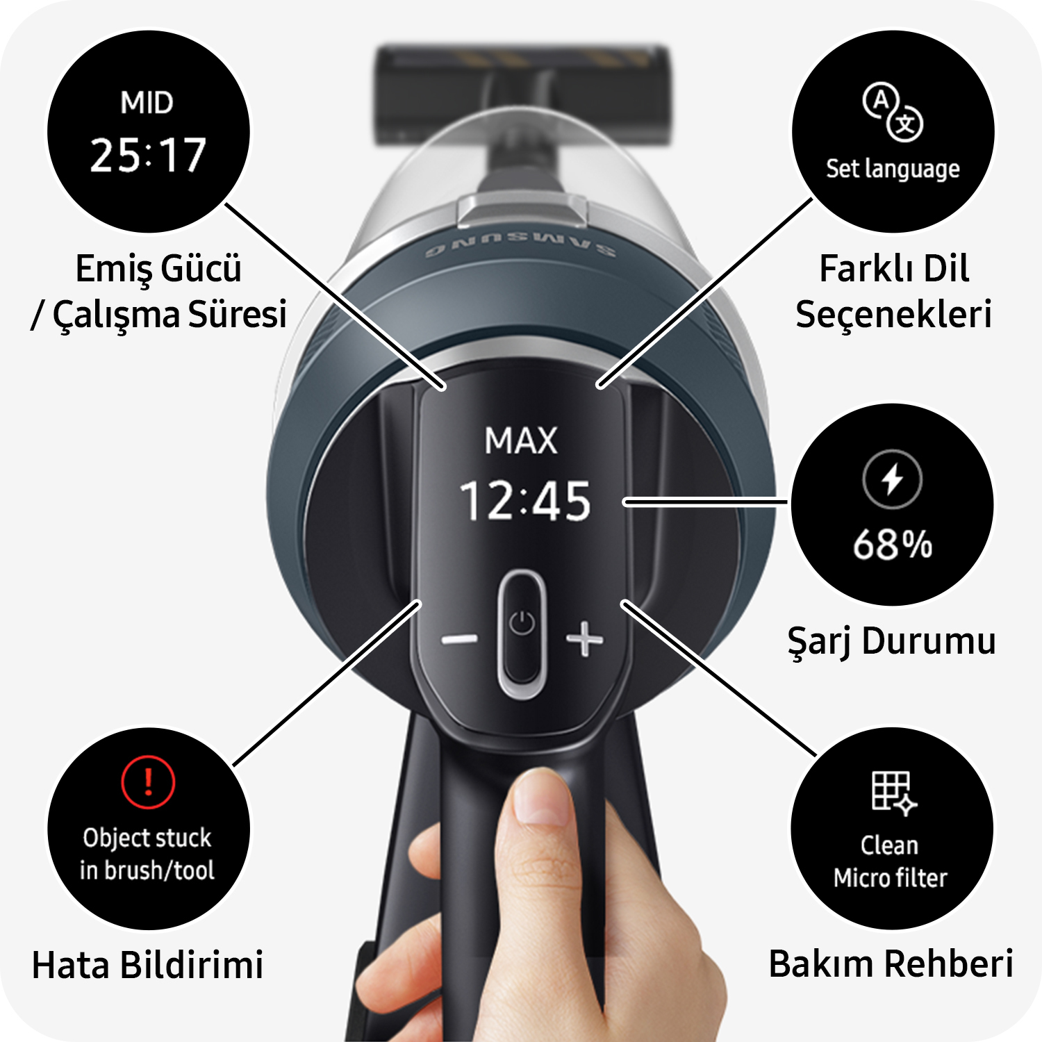 Samsung VS20C8524TB/TR stick vacuum/electric broom 2-in-1 stick vacuum Battery Dry Bagless – image 3