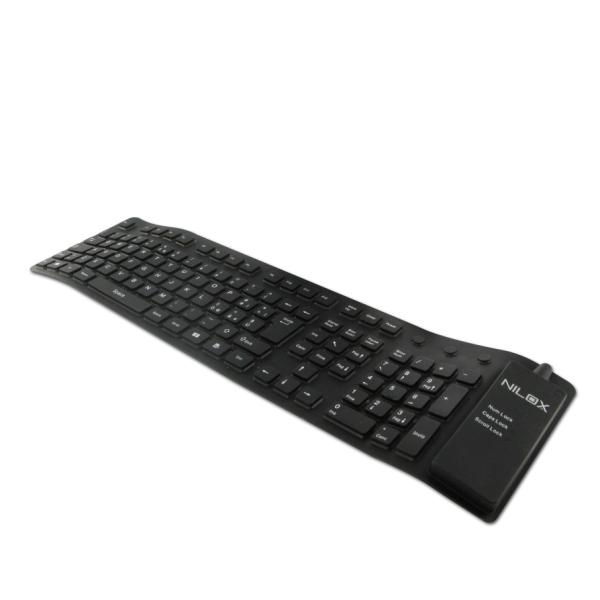 Nilox TASTIERA IN SILICONE NERA USB/PS2 – image 1