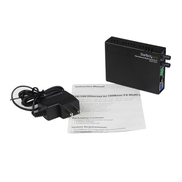 StarTech.com Multi-Mode (MM) ST Fiber Media Converter for 10/100Mbps Networks, Standalone Ethernet to ST MM Fiber Media Converter, 1310nm, 2km - TAA – image 5