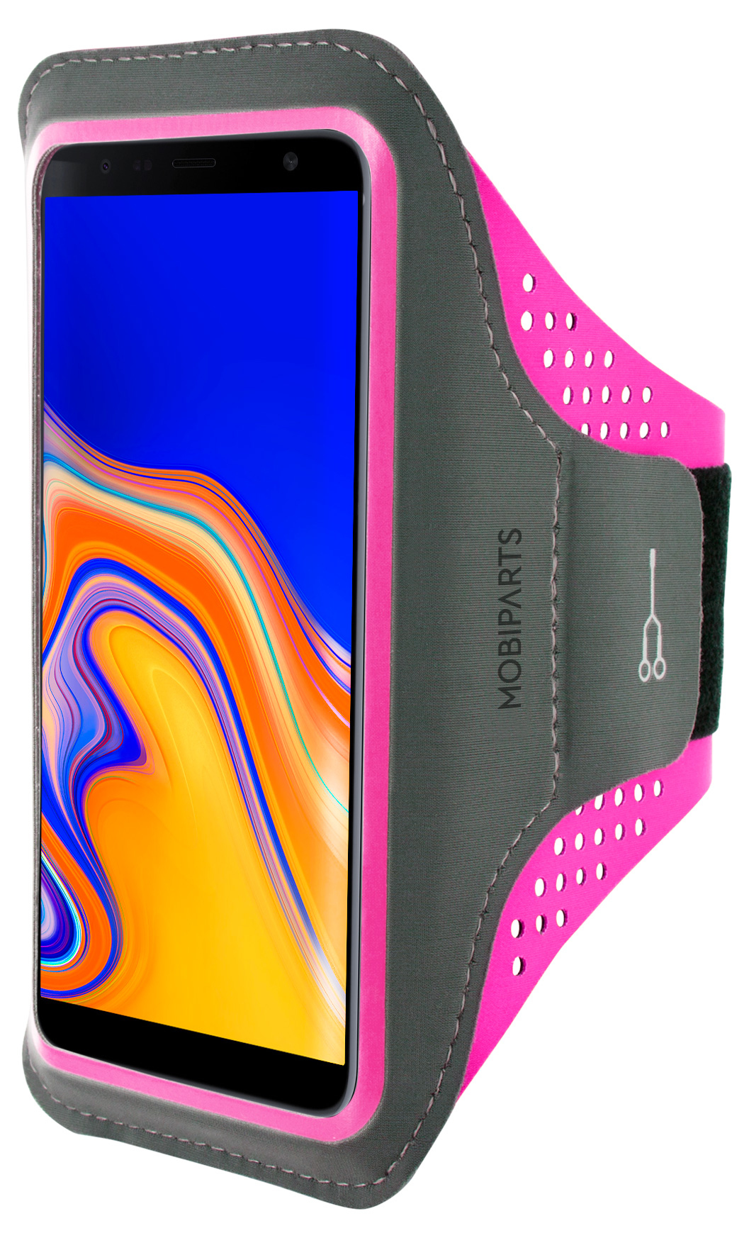Mobiparts Comfort Fit Sport Armband Samsung Galaxy J4 Plus (2018) Neon Pink