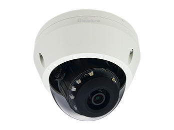 LevelOne HUBBLE Fixed Dome IP Network Camera, H.265, 5-Megapixel, 802.3af PoE, IR LEDs, Indoor/Outdoor, Vandalproof