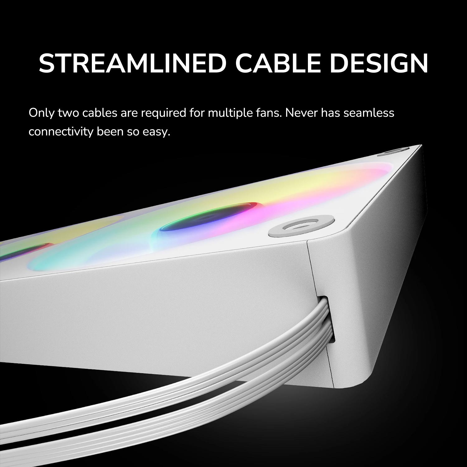 COUGAR Unity360-FB Single-Frame 360 ARGB PWM Reversed Fan with Stream Cable Design, White – image 8