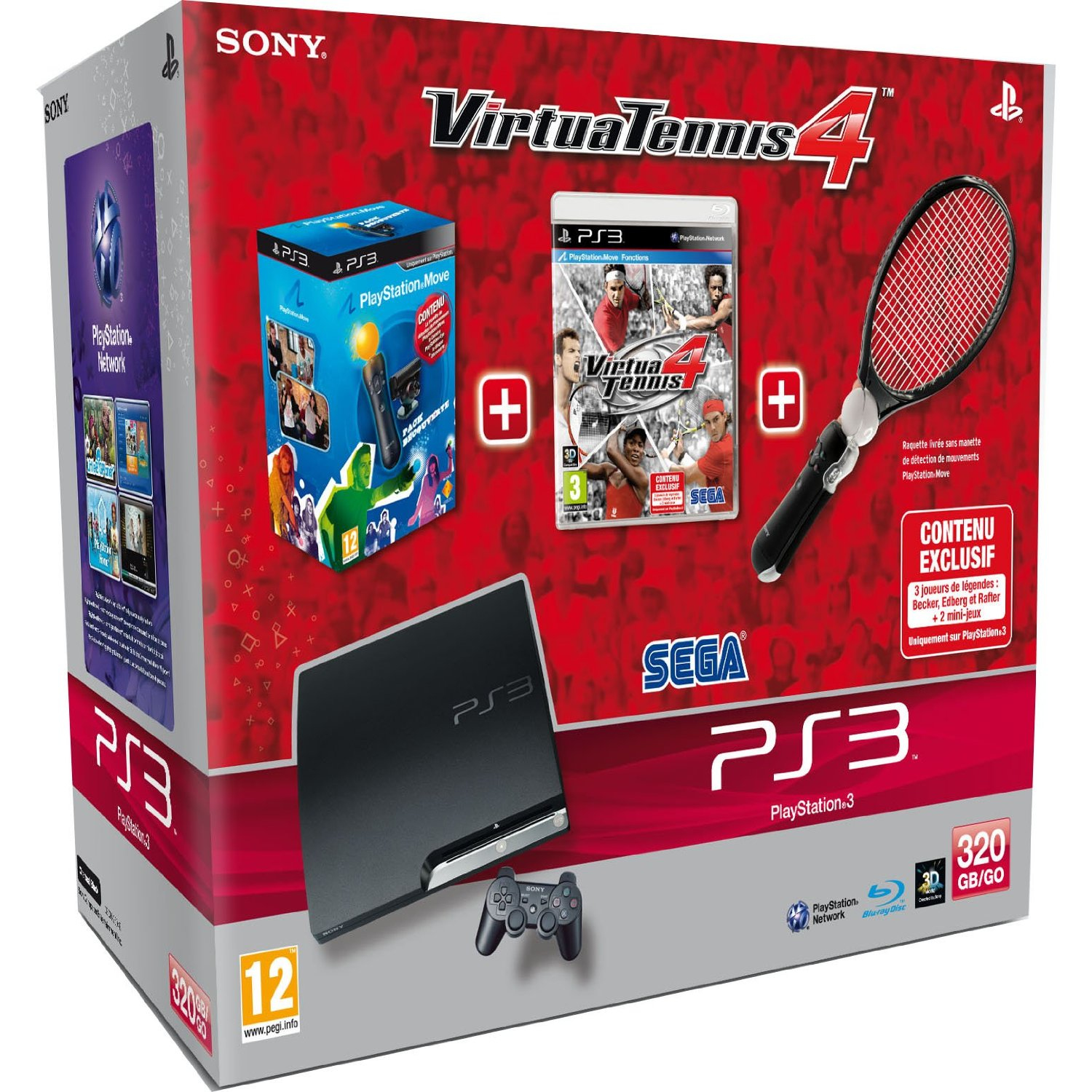 Sony Interactive Entertainment Playstation 3 320GB+Virtua Tennis 4+Move pack