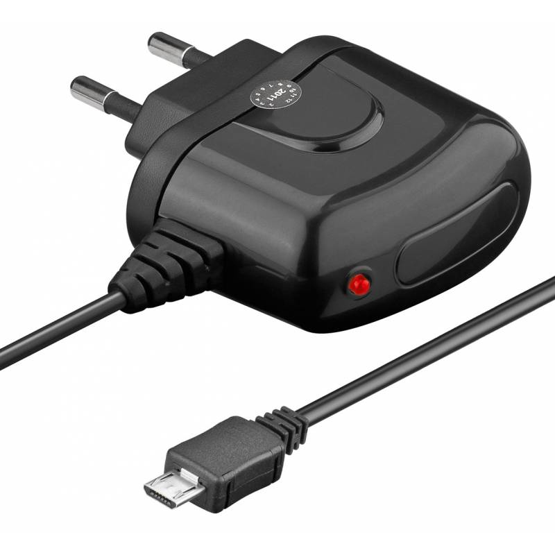 Techly USB Charger 120-240V AC / 2A for Smartphone and Tablet Black IPW-USB-MICRO2