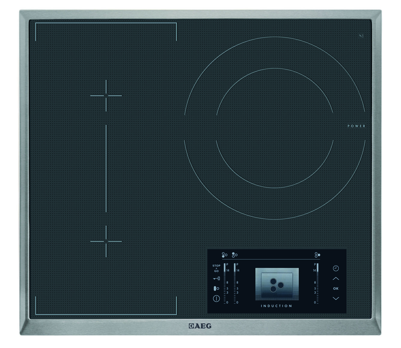AEG HK683320XG Stainless steel Built-in Zone induction hob 3 zone(s) – image 1