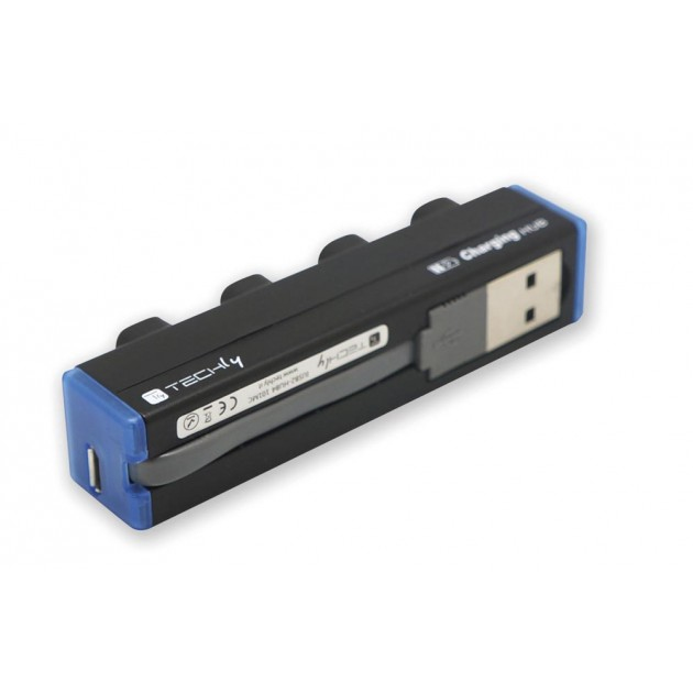 Techly Hub USB 2.0 4porte A e micro USB con funzione Ricarica. Nero IUSB2-HUB4-101MC – image 4