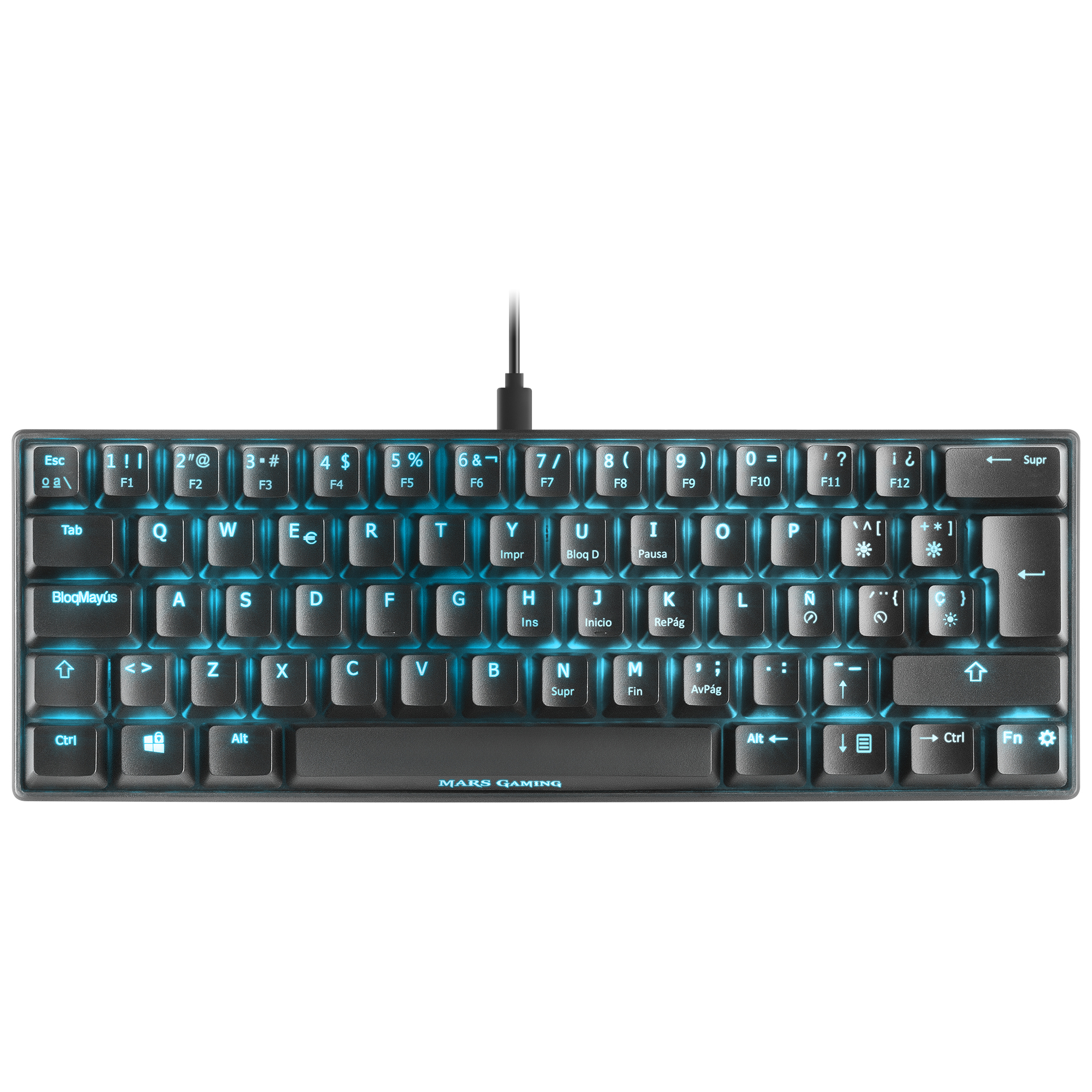 Mars Gaming MKMINIRPT Ultra-Compact Mechanical Keyboard Full RGB Chroma Switch OUTEMU PRO Red Black Portuguese Language – image 9