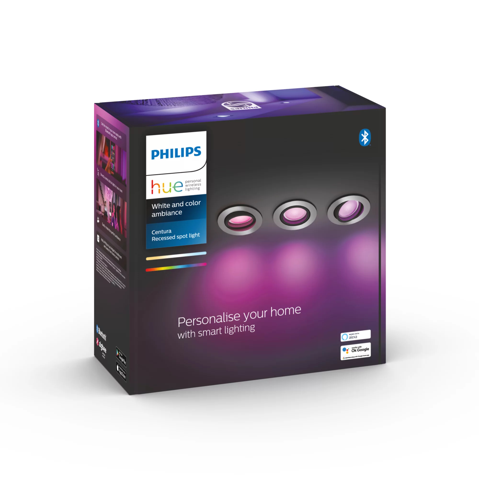 Philips by Signify Philips Hue White and colour ambience 3-pack Centura recessed spotlight – image 3
