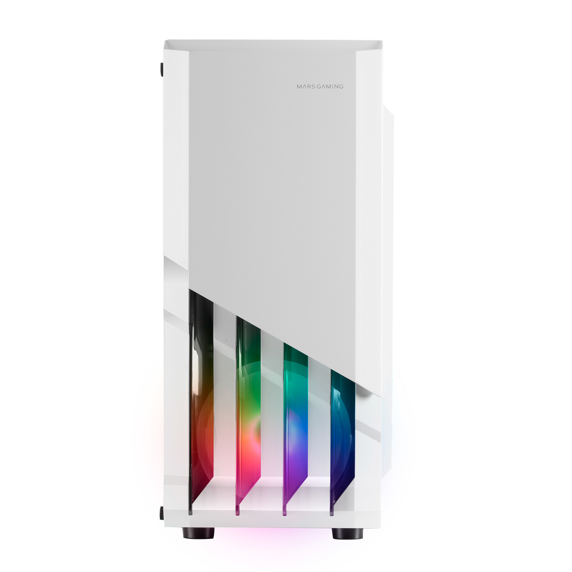 Mars Gaming MC-X2 White PC Gaming ATX Case FRGB Steel Front 2 Fans – image 2